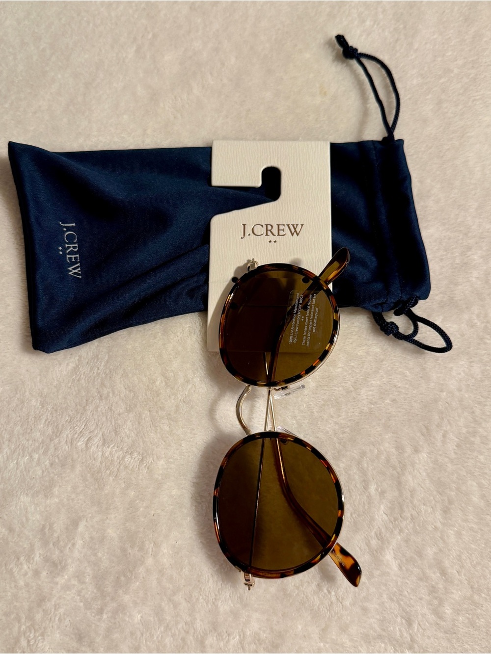 J. Crew Rounded Frame Tortoise Frame Sunglasses - Picture 2 of 9